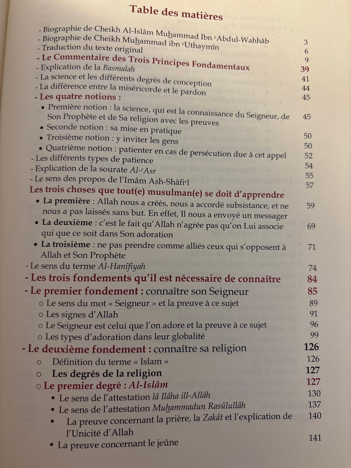 Le Commentaire Des Trois Principes Fondamentaux