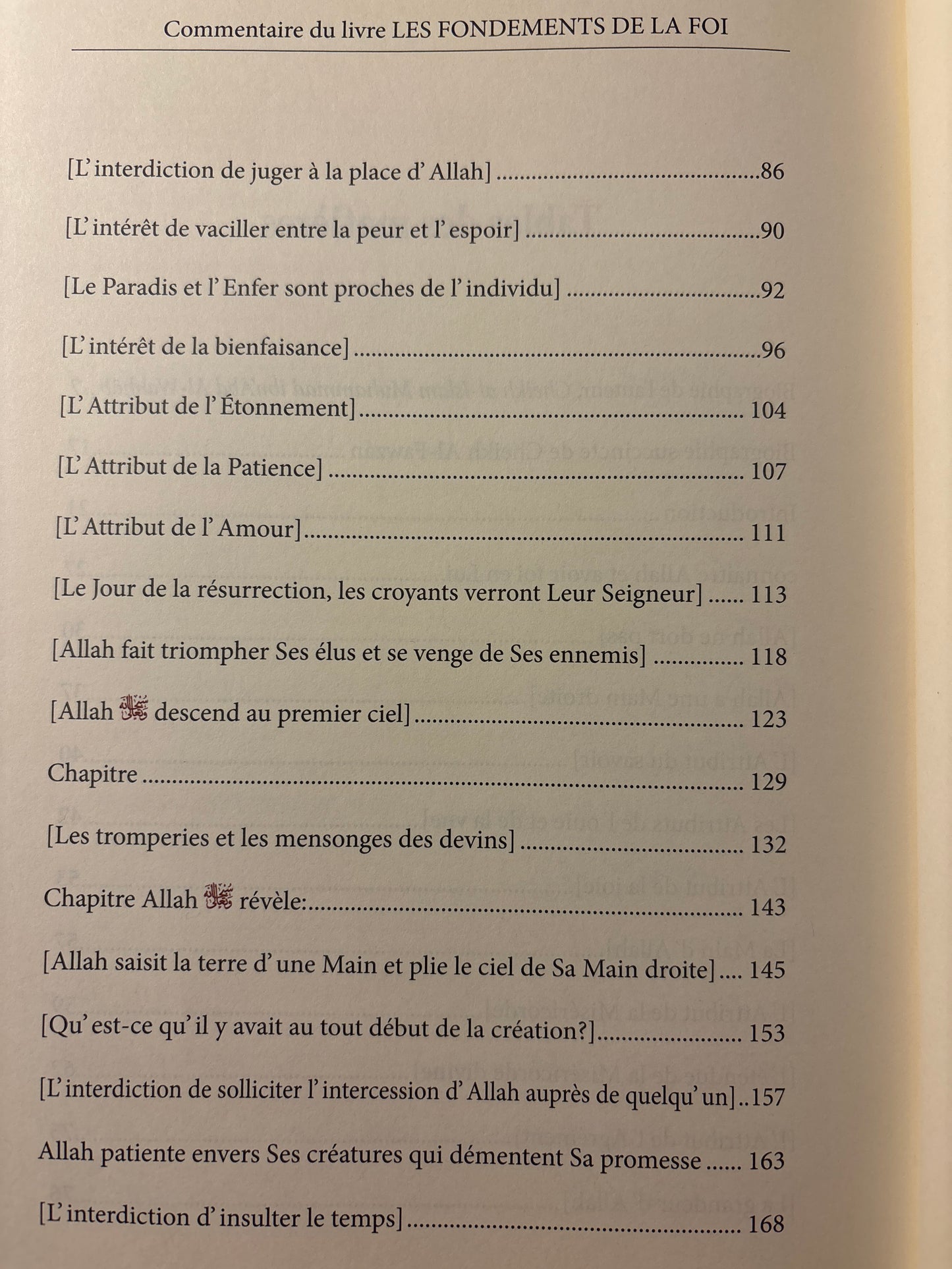 Commentaire Du Livre Les Fondements De La Foi