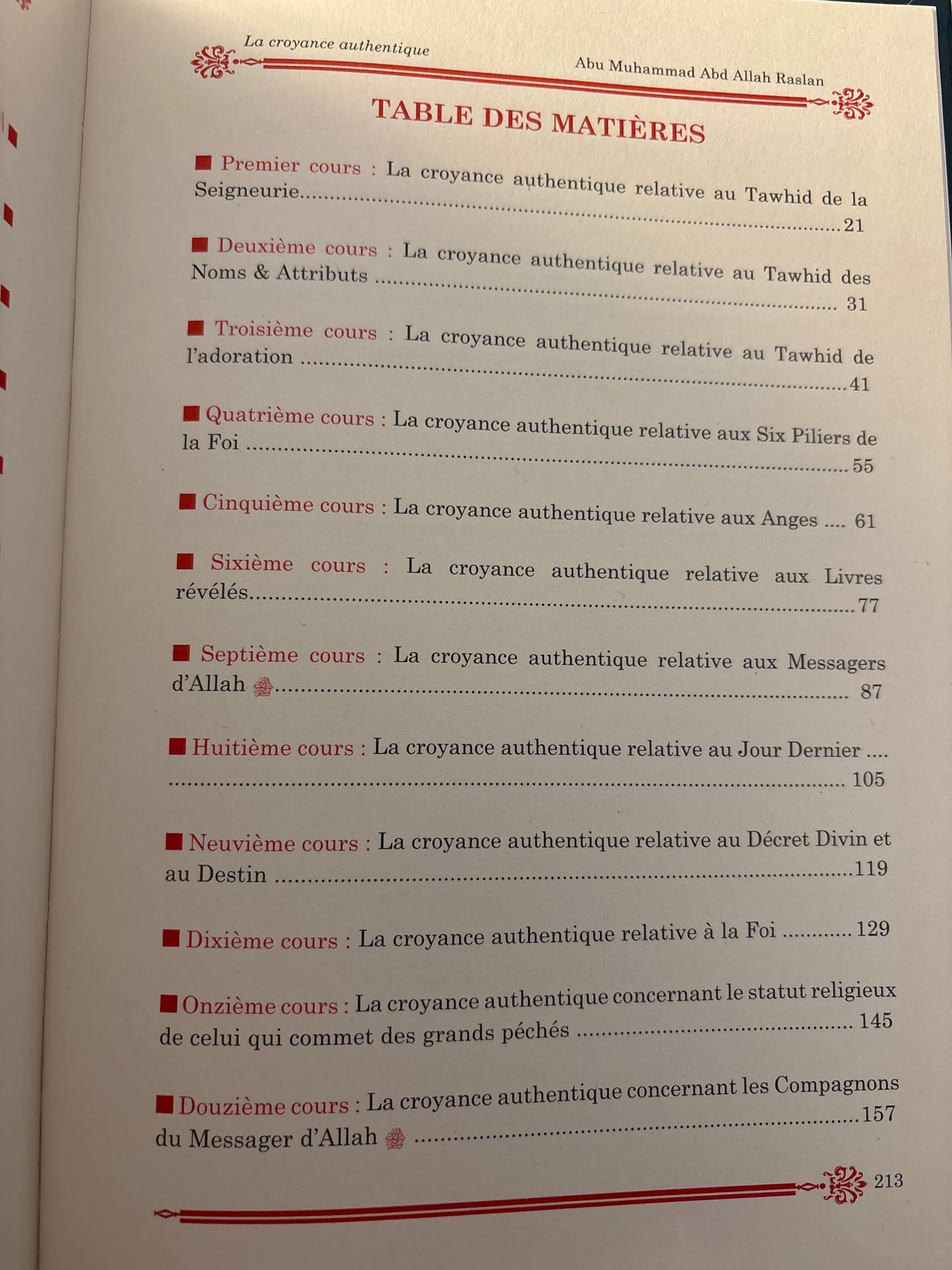 La Croyance Authentique Sous Forme De Questions Réponses (Français/Arabe)