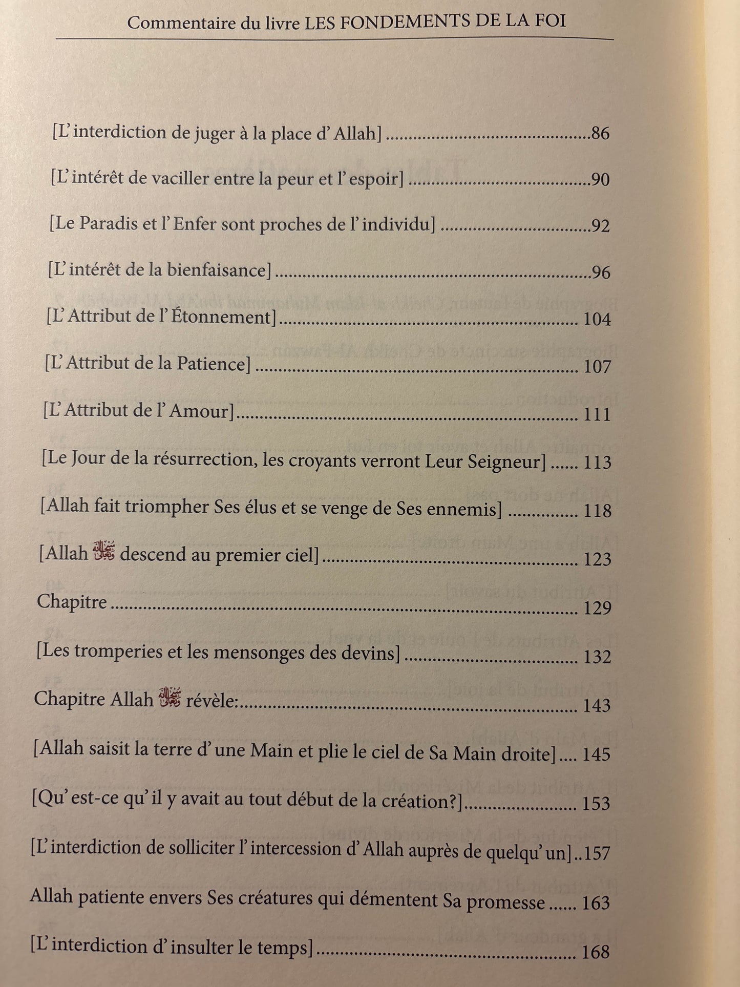 Commentaire Du Livre Les Fondements De La Foi