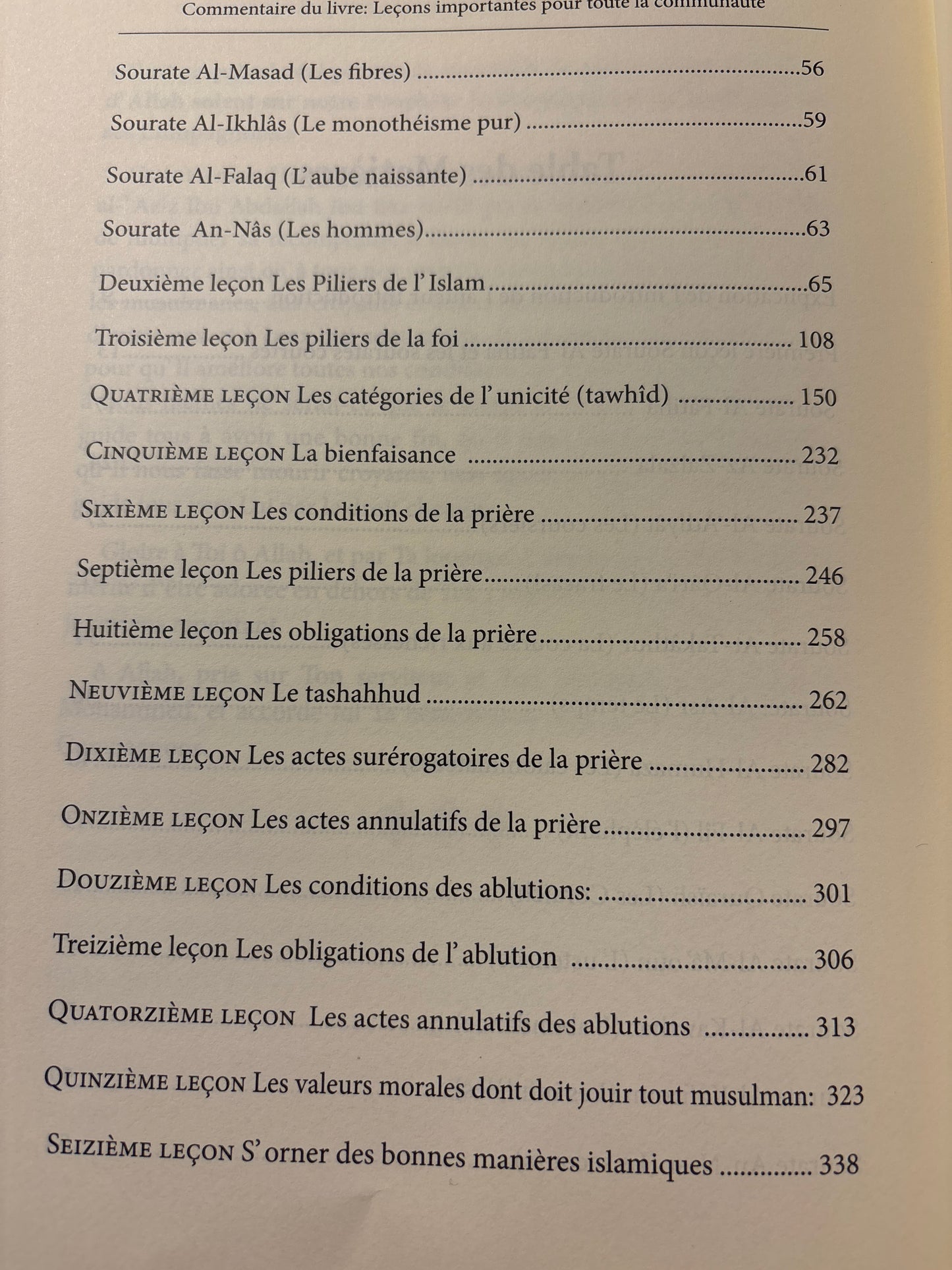 Commentaire Du Livre Les Leçons Importantes Pour Toute La Communauté, D'Ibn Baz